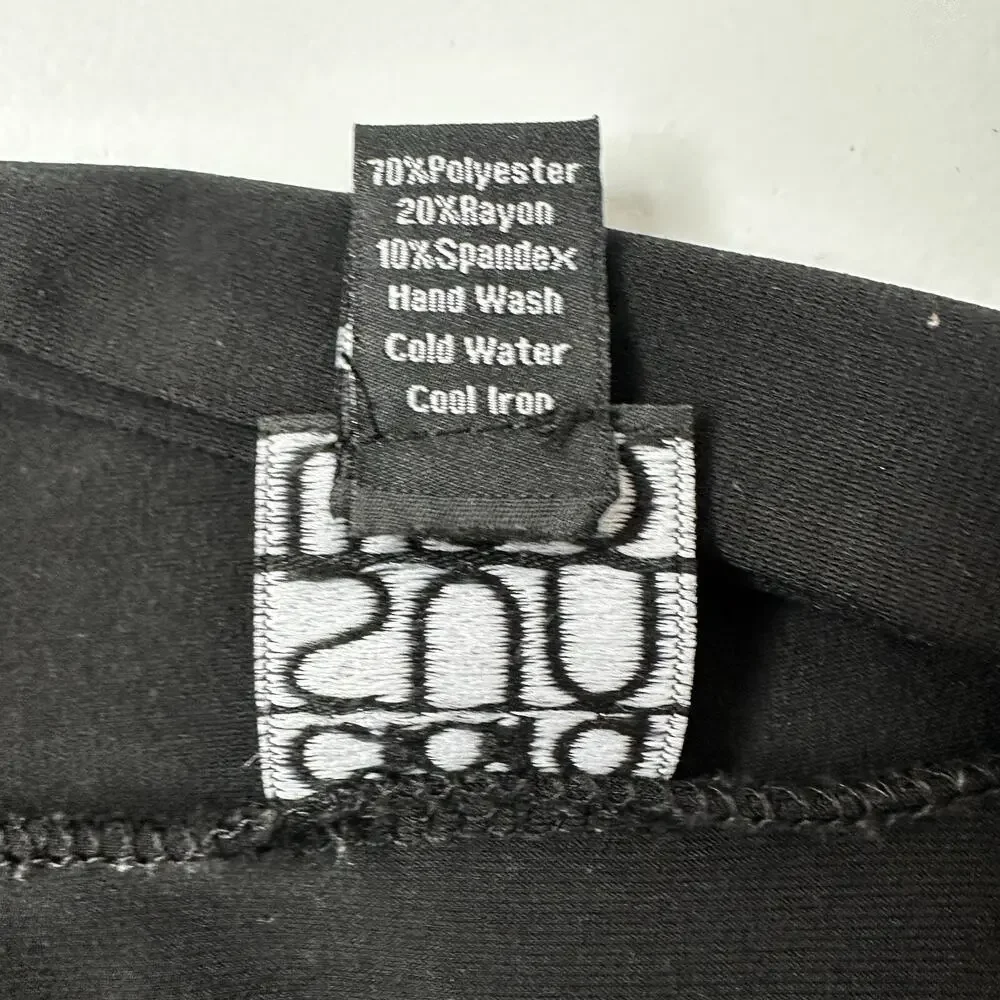 Clara Sun Woo Cardigan Sweater Womens Large Black Open Slinky Office Business - Picture 6 of 9